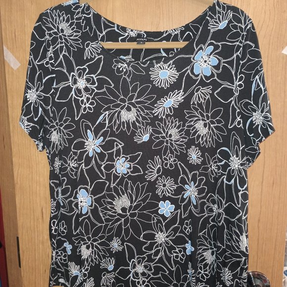 Alfani Plus Size Printed Short Sleeve Woman's Jersey Knit Top 1X - Picture 1 of 1